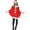 Fun World 48" Red and White Plush Poncho with Santa Hat Women Adult Christmas Costume - One Size